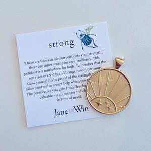 NEW Jane Win STRONG Rising Sun coin pendant